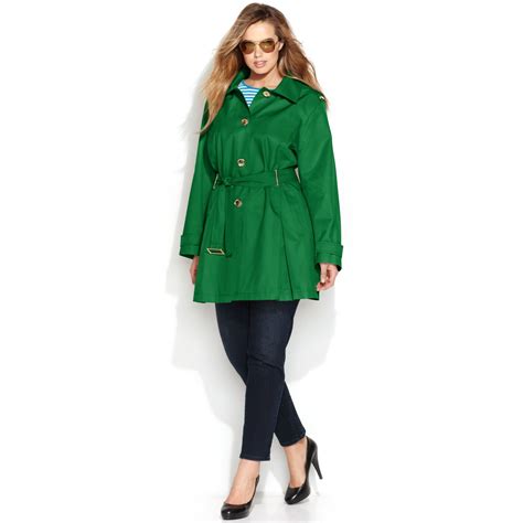 michael kors green leather trench coat|michael kors trench coat men.